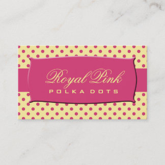 Royal Pink Polka Dots Business Card