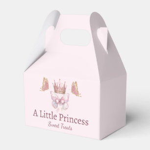 Royal Pink Princess Crown Sweet Treats Favour Box