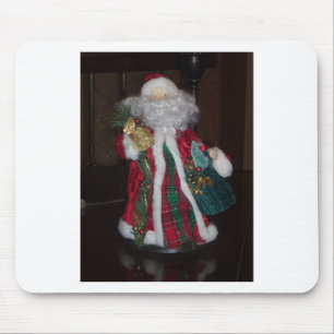 Royal Plaid Hohoho Santa Merry Christmas Mouse Pad
