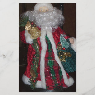 Royal Plaid Hohoho Santa Merry Christmas Stationery