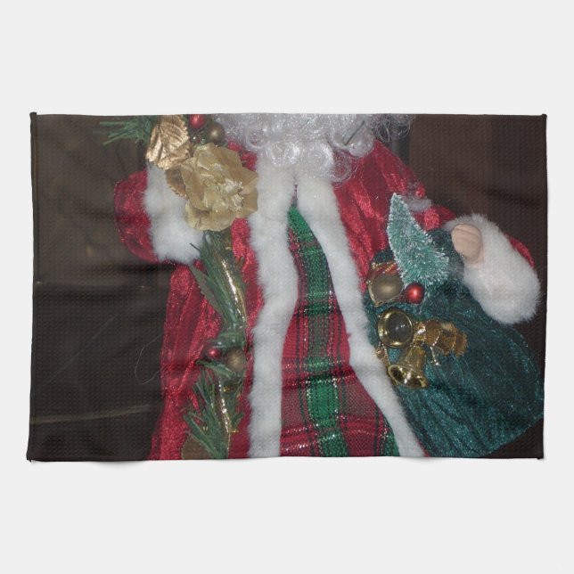 Royal Plaid Santa Collection. Kitchen Towel (Horizontal)