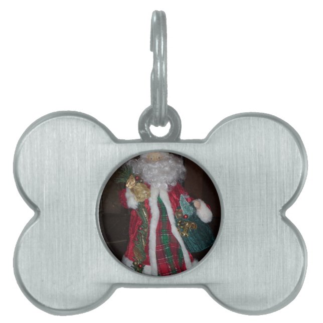 Royal Plaid Santa Collection. Pet ID Tag (Front)