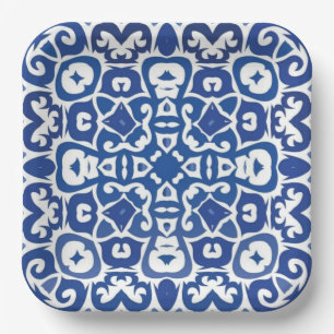 Royal Porto Mosaic Portuguese Blue and White Paper Plate