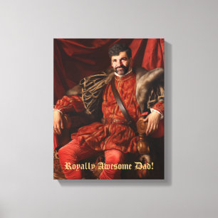 Royal Portrait Custom Personalized Photo Ornate Canvas Print