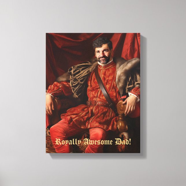 Royal Portrait Custom Personalized Photo Ornate Canvas Print (Front)