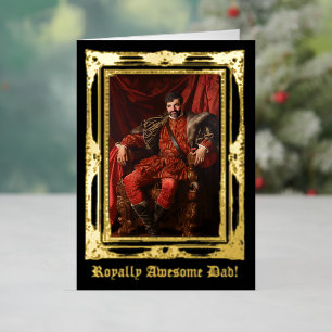 Royal Portrait Custom Personalized Photo Ornate Foil Holiday Card