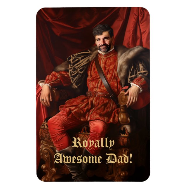 Royal Portrait Custom Personalized Photo Ornate Magnet (Vertical)