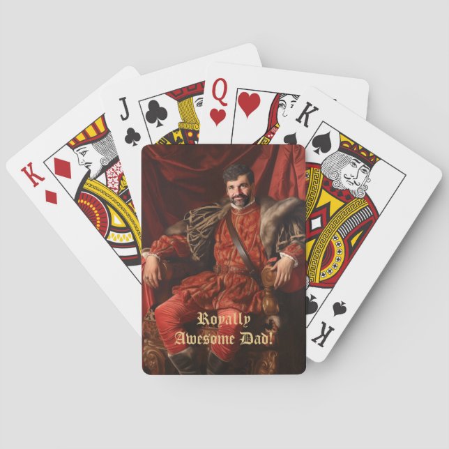 Royal Portrait Custom Personalized Photo Ornate Playing Cards (Back)