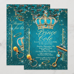 Royal Prince Baby Boy Shower Invitations