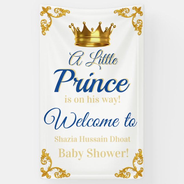 Royal Prince Baby Shower Banner (Vertical)