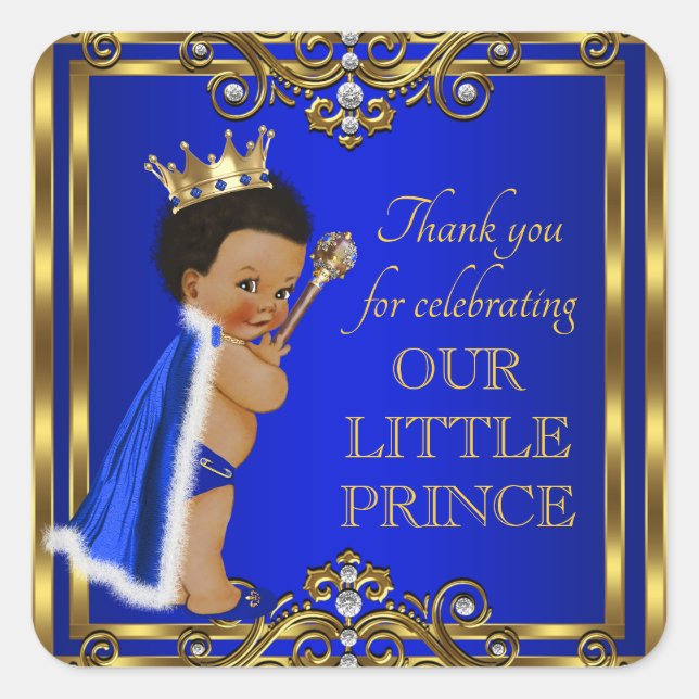 Royal Prince Baby Shower Favour Stickers (Front)