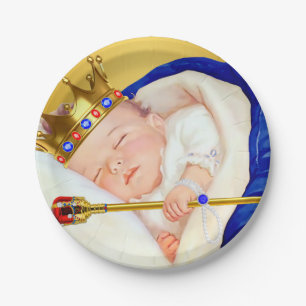 Royal Prince Boy Baby Shower Paper Plate