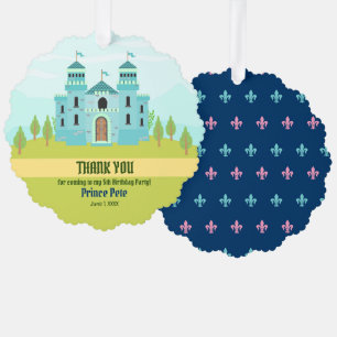 Royal Prince Boy Birthday Party Ornament Card