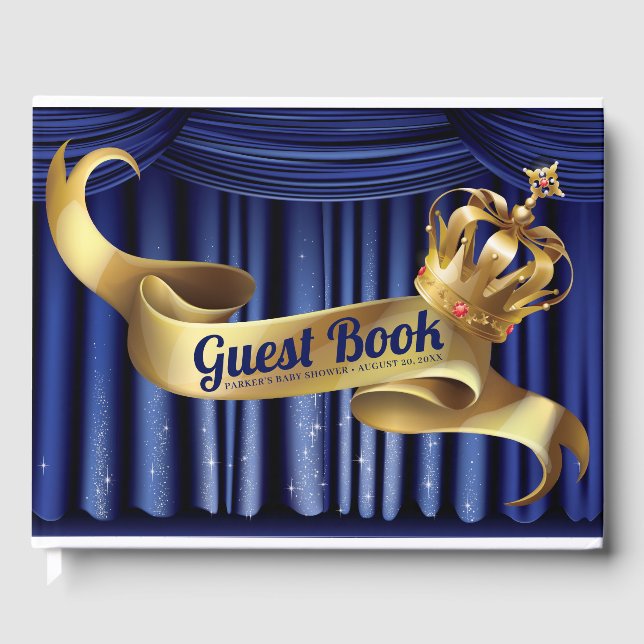 Royal Prince Crown Baby shower Livre d'or (Recto)