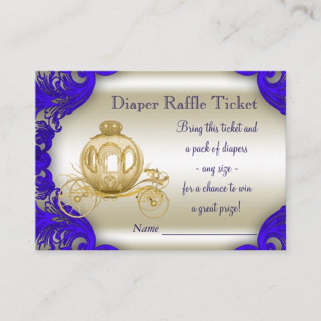 Royal Prince Diaper Raffle Tickets Enclosure Card (Front)