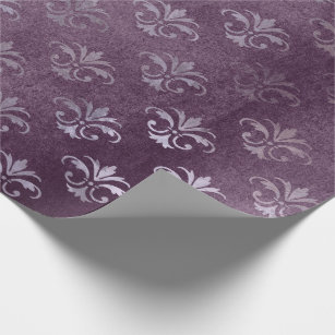 Royal Princess Amethyst Purple Fleur-de-lis Wrapping Paper