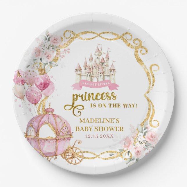 Royal Princess Baby Shower Paper Plate (Front)