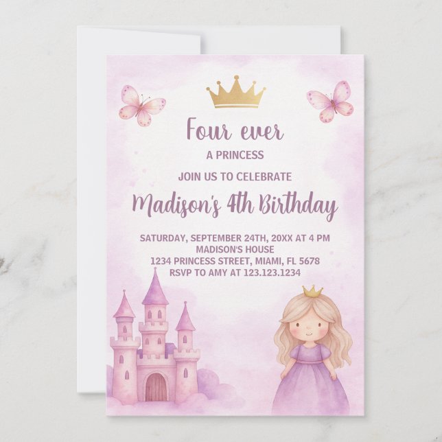 Royal Princess Birthday Invitation (Front)