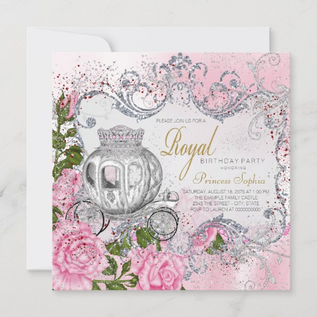 Royal Princess Birthday Party Invitation (Front)