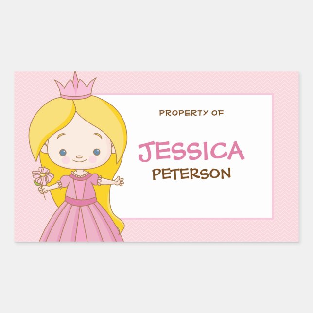 Royal Princess Book Label / Gift Tag Sticker (Front)
