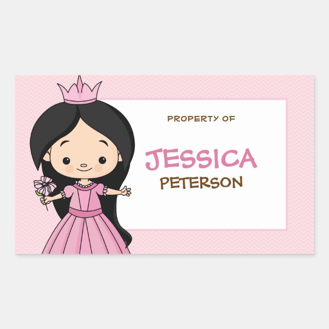 Royal Princess Book Label / Gift Tag Sticker (Front)