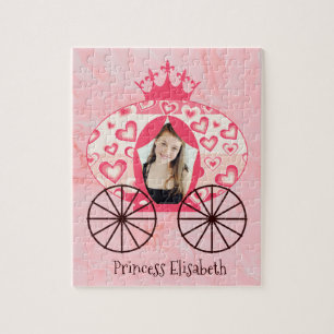 Royal princess carriage vintage personalized photo jigsaw puzzle