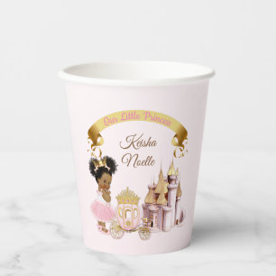 Royal Princess Castle Carriage Pink Gold Girl Paper Cups