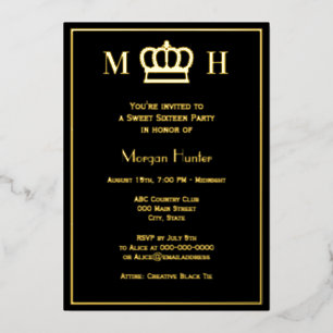 Royal Princess Crown #1 Sweet Sixteen Foil Holiday Card