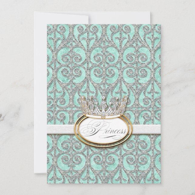Royal Princess Crown Baby Girl Birth Announcement (Front)