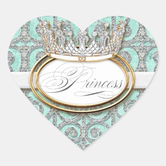 Royal Princess Crown Girl Baby Shower Sticker Seal (Front)