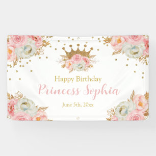 Royal Princess Floral pink banner backdrop