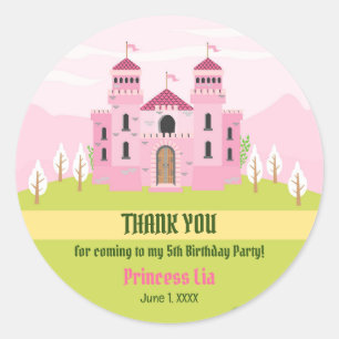 Royal Princess Girl Birthday Party Classic Round Sticker