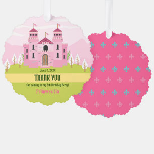 Royal Princess Girl Birthday Party Ornament Card