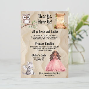 Royal Princess Medieval Renaissance Birthday Invitation