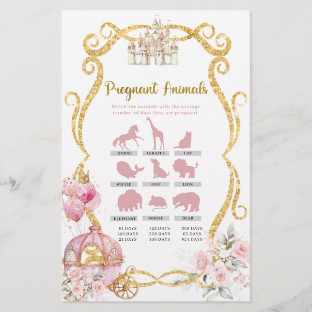 Royal Princess Pink Carriag Pregnant Animals Games (Front)