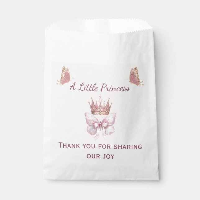 Royal Princess Pink Gold Favour Bag (Front)