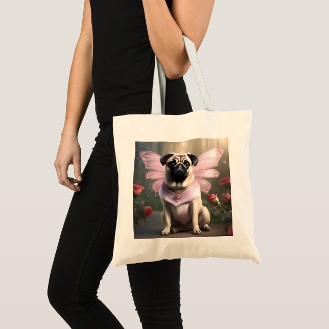 Royal Pug: The Princess Fairy of Enchanted Realms Tote Bag (Front (Product))