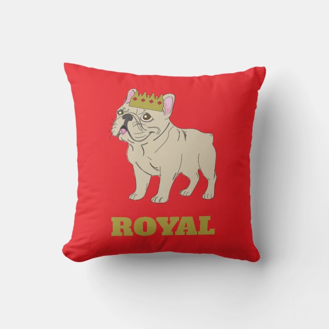 Royal Pup Throw Pillow (Front)