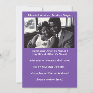 Royal Purple 1960s Black Is Beautiful Invitation