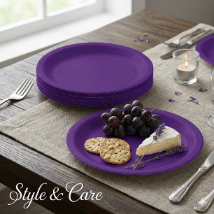 Royal Purple 9 Inch Round Party Paper Plate