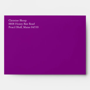 Royal Purple A7 5x7 Envelopes With Return Address