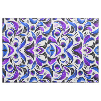 Royal Purple Abstract Swirl Pattern Fabric