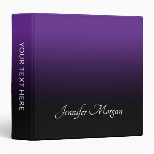 Royal Purple and Black Ombre Elegant Binder