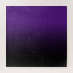 Royal Purple and Black Ombre Jigsaw Puzzle<br><div class="desc">A customizable royal purple and black gradient. Choose your favorite background color. Change the purple background color to create your own challenging puzzle with a simple color gradient. You can also add a personalized text, monogram letter, or photo to the design. If you transfer this to another gift, the seamless...</div>
