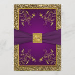 Royal Purple and Gold 90th Birthday Invitation<br><div class="desc">This purple and gold floral 90th birthday party invitation has a PRINTED RIBBON with a FAUX engraved LOOK medallion on it that matches the items shown below. All the text is customizable and so are the paper choices. If you require any other items in this same design, please email your...</div>