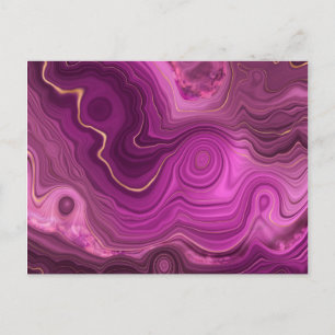 Royal Purple And Gold Agate Abstract Postcard