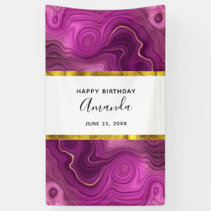 Royal Purple And Gold Agate with Faux Gold Foil    Banner