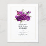 Royal Purple and Gold Floral Wedding Invitation Flyer<br><div class="desc">Rustic vintage shabby-chic purple and faux foil gold wedding invitation customizable to your event specifics. Ideal for any given theme or garden wedding. Envelopes are not included. For thicker invitations with envelopes included and matching products on the same theme please see the collection below.</div>