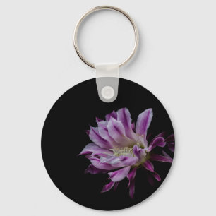 Royal Purple and White bloom Keychain