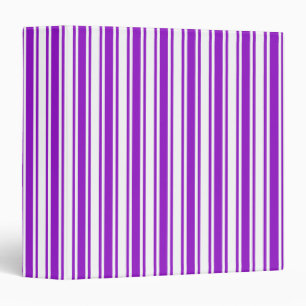 Royal purple and white candy stripes binder